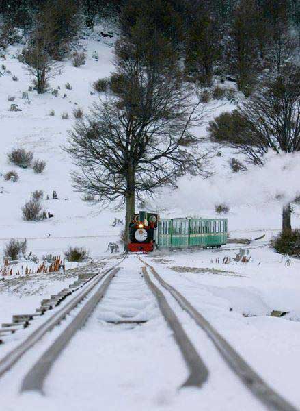 Tren del Fin del Mundo en invierno